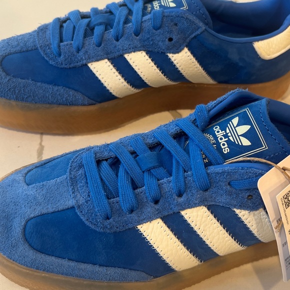 NWT Adidas Sambae Blue Blast Gum Sneakers Womens Sz 8 - Picture 9 of 16